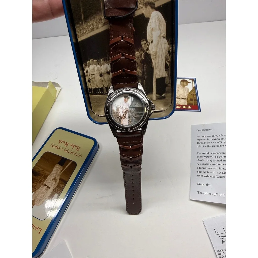 LIFE Legends of Baseball Babe Ruth Watch Collectors Series Tin 2004 Ralph Morse